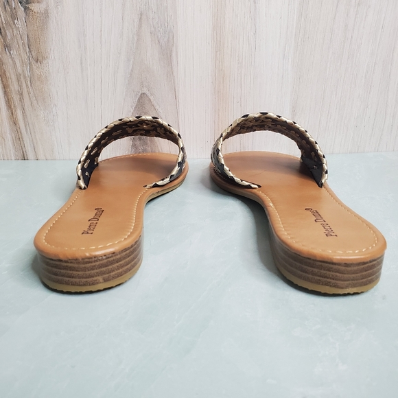 New! Pierre Dumas Navy Slide Sandals - Picture 5 of 6